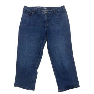 Style & Co Curvy Capri 21” Inseam Size 12 Medium Wash Blue Denim 5 Pocket